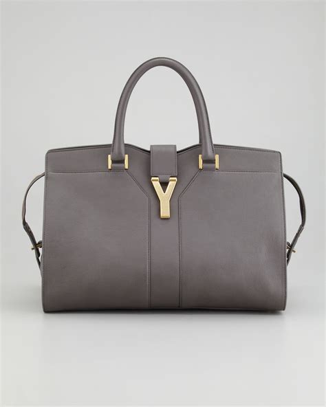 ysl cabas medium sturdy|SAINT LAURENT Leather Medium Cabas Chyc Grey.